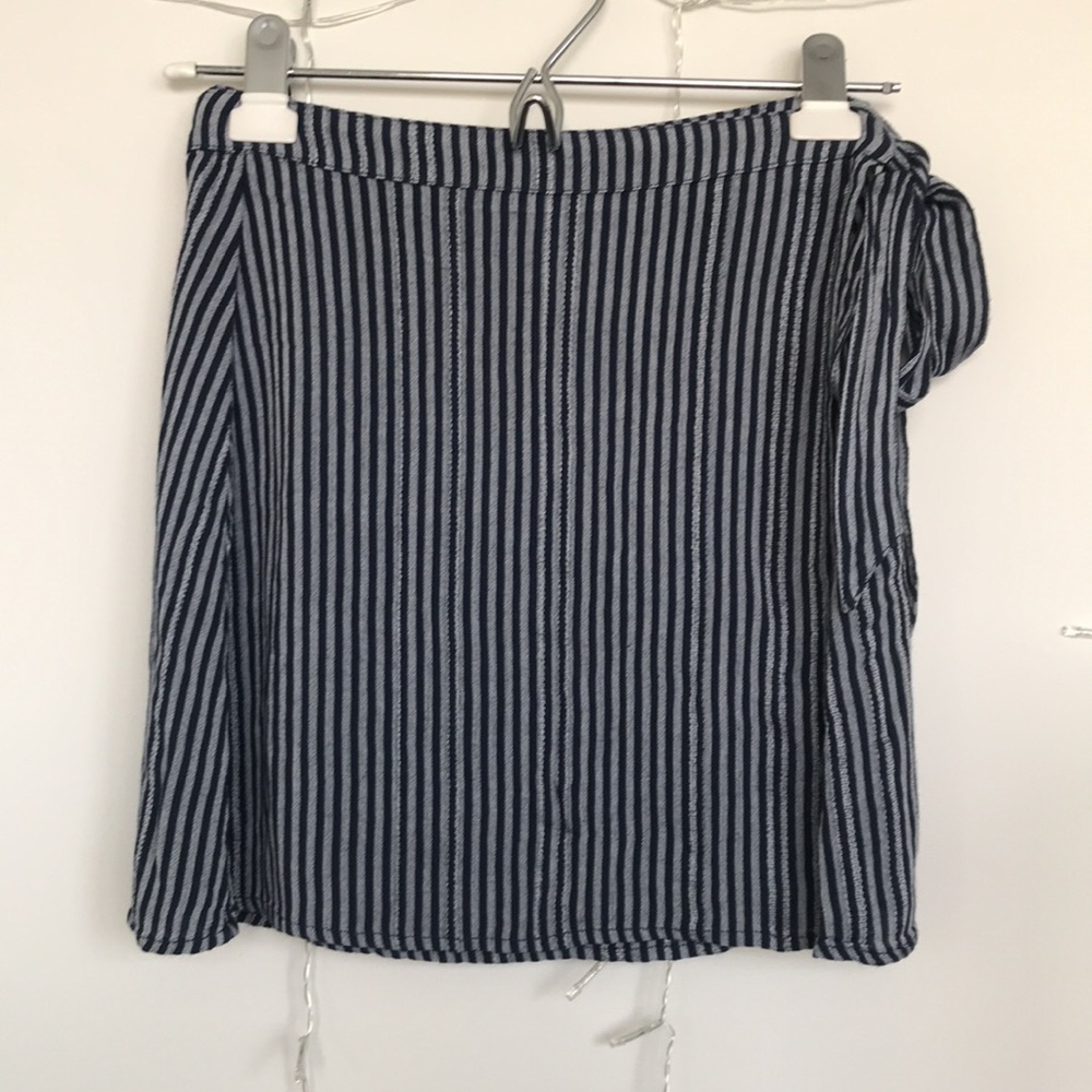 New! American Eagle blue striped wrap mini skirt, XS